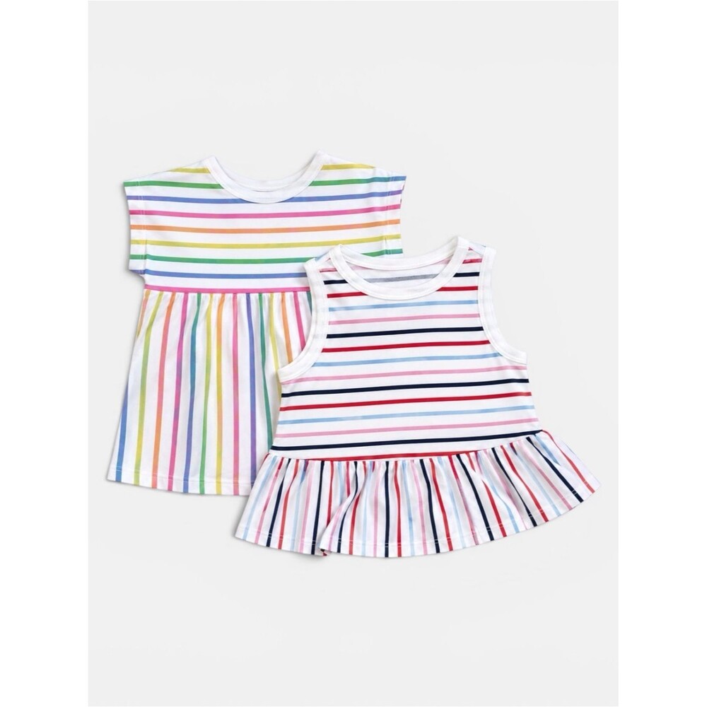 First Impressions & Garanimals Rainbow Stripe Toddler Tops 24 Months Set